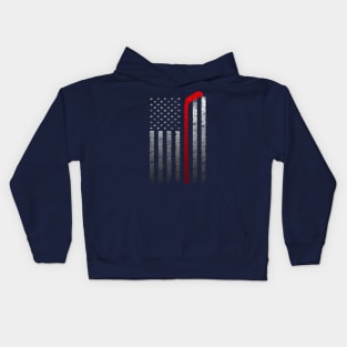 Hockey Stick American Flag Vintage Player T-shirt Kids Hoodie